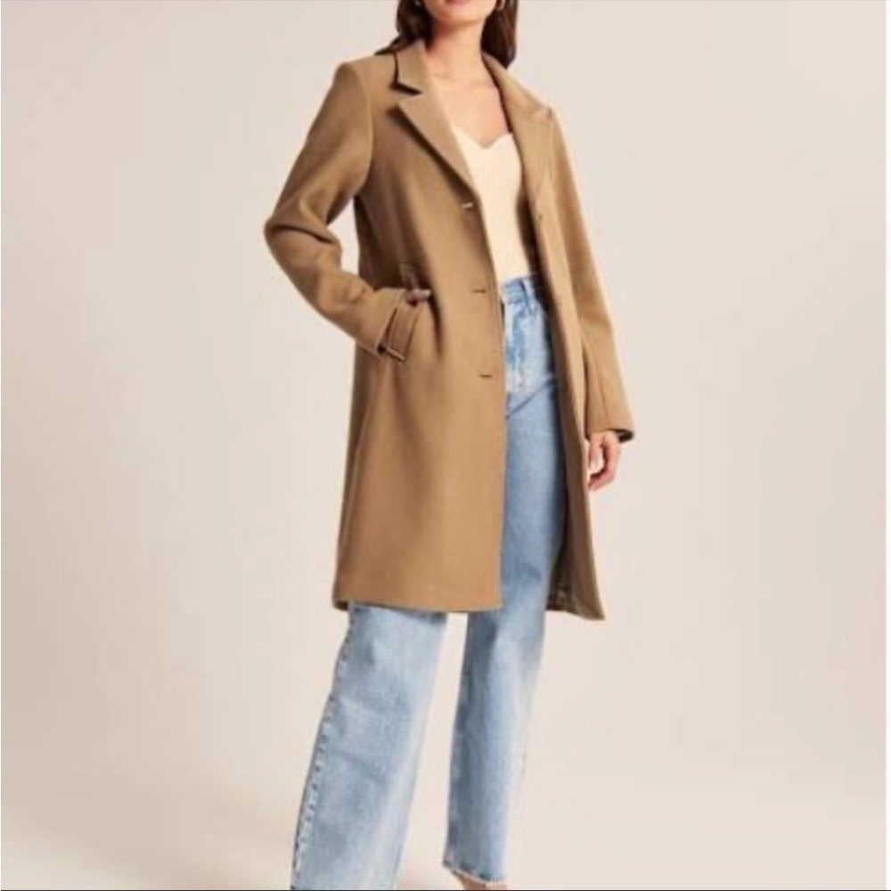 Abercrombie & Fitch The A&F Wool-Blend Dad Coat size small